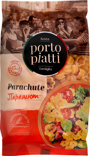 Макароны PORTO PIATTI Парашют, группа А высший сорт, 400г, изображение