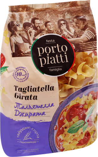 Макароны PORTO PIATTI Тальятелла Джирата, группа А высший сорт, 400г, картинка
