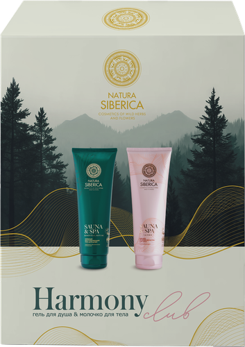 Набор подарочный NATURA SIBERICA Harmony club Нежное молочко+Гель для душа Расслабляющий, 400мл, фотография