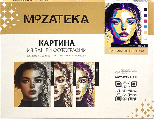Картина по номерам MOZATEKA Neon по фотографии, 40х50см, вид