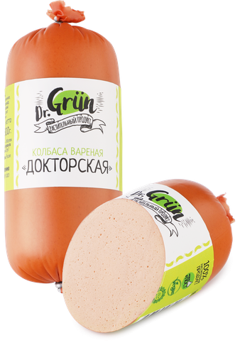 Колбаса вареная DR.GRUN Докторская, растительная, 300г, фотография