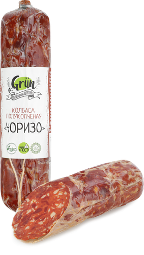 Колбаса полукопченая DR.GRUN Чоризо, растительная, 200г, изображение