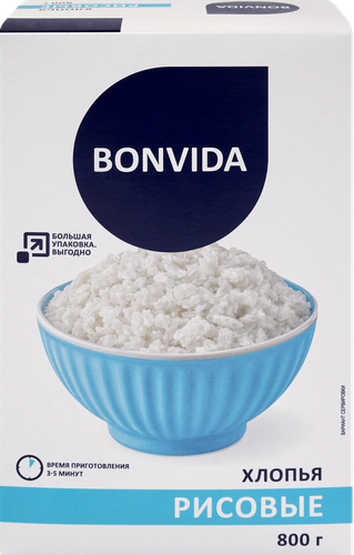 Хлопья рисовые BONVIDA, 800г, картинка