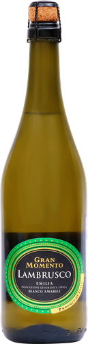 Вино игристое GRAN MOMENTO Lambrusco Emilia Bianco жемчужное белое полусладкое, 0.75л, вид