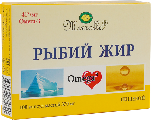 Биологически активная добавка MIRROLLA Рыбий жир пищевой, 100шт, фото