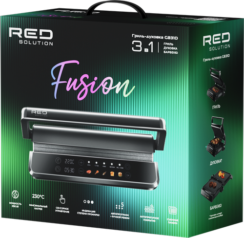 Гриль-духовка RED SOLUTION Фьюжен, мощность 2150Вт, напряжение 220–240В, Арт. G831D, вид