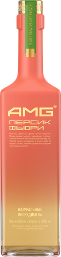 Настойка АМГ Персик фьюри 30%, с подарочным стаканом, полусладкая, 0.5л
