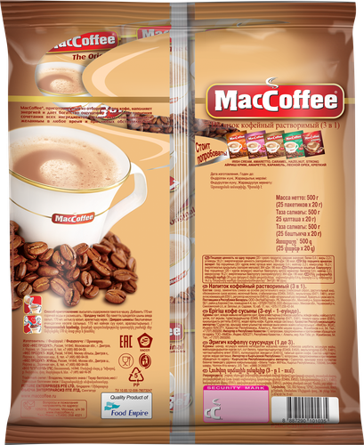 Напиток кофейный растворимый MACCOFFEE Original 3в1, 25пак, детальное фото