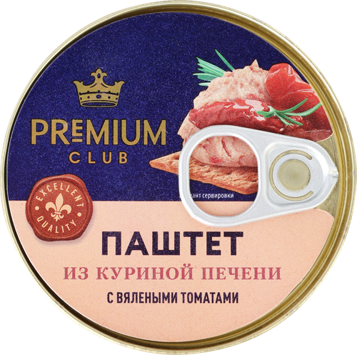 Паштет PREMIUM CLUB с печенью и вялеными томатами, 100г, вид