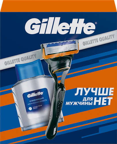 Набор подарочный GILLETTE Бритва Fusion c 1 сменной кассетой+Лосьон Освежающий, 50мл, фотография