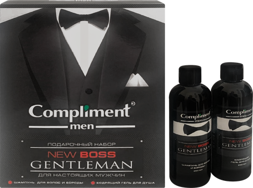 Набор косметический COMPLIMENT Men New boss Шампунь, 250мл+Гель для душа, 250мл, картинка