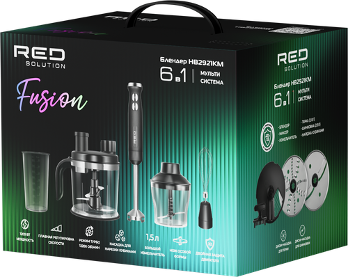 Блендер RED SOLUTION Фьюжен, 220–240В, мощность 800–1200Вт, Арт. HB2921KM, картинка