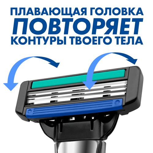 Станок для бритья ZOLLIDER Evolution PRO 3 лезвия с 2 сменными картриджами, картинка