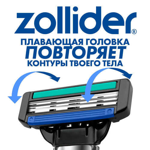 Кассеты сменные для станка ZOLLIDER Evolution PRO, 3 лезвия, 2шт, фото