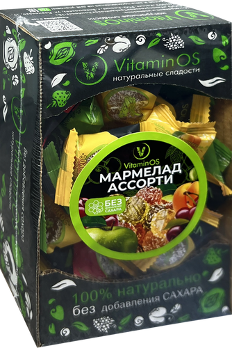 Мармелад VITAMINOS Ассорти, без сахара, 350г, изображение
