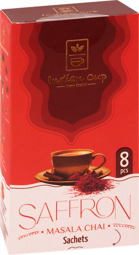 Чай растворимый INDIAN CUP Шафран Масала, 8пак, крупный план