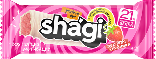 Батончик протеиновый SHAGI со вкусом клубники, 40г, детальное фото
