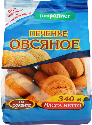 Печенье овсяное ПЕТРОДИЕТ на сорбите, 340г, фото