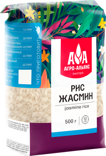 Рис АГРО-АЛЬЯНС Экстра Жасмин, 1-й сорт, 500г, картинка