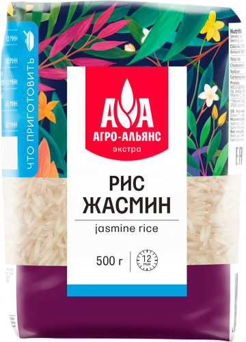 Рис АГРО-АЛЬЯНС Экстра Жасмин, 1-й сорт, 500г, детальное фото