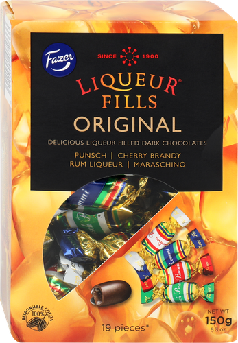 Конфеты FAZER Liqueur Fills ассорти с ликером, 150г, картинка
