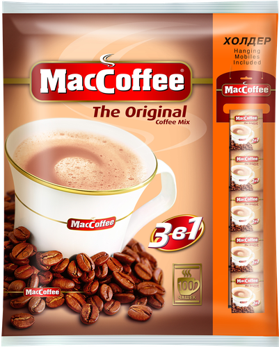 Напиток кофейный растворимый MACCOFFEE Original 3в1, 100пак, детальное фото
