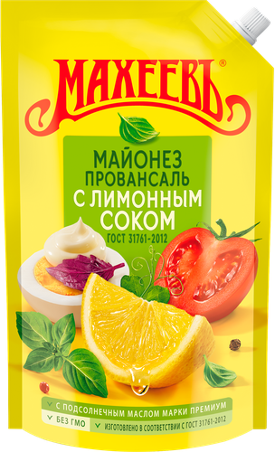 Майонез МАХЕЕВЪ Провансаль с лимонным соком 50,5%, 800мл, крупный план