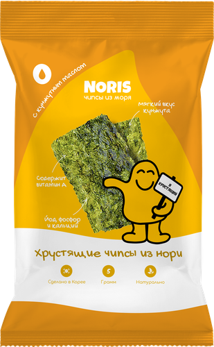 Чипсы нори NORIS со вкусом кунжутного масла, 5г, фото