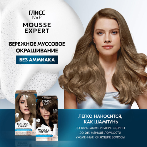 Краска стойкая ГЛИСС КУР Мусс 5-00 Средний каштан, 186г, вид