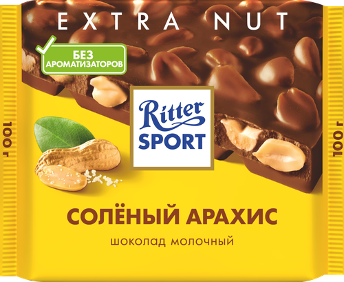 Шоколад молочный RITTER SPORT Соленый арахис, 100г, изображение