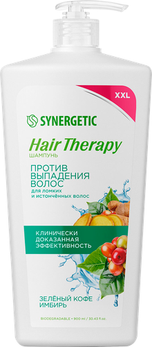 Шампунь SYNERGETIC Hair therapy Против выпадения волос, 900мл, крупный план