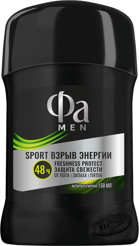 Антиперспирант-стик мужской ФА Men Део-стик Sport Взрыв энергии, 50мл, картинка