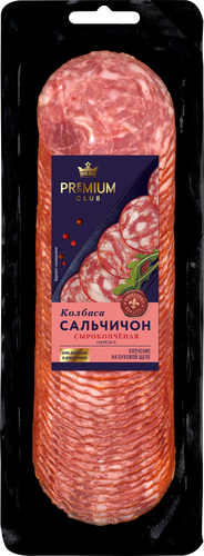 Колбаса сырокопченая PREMIUM CLUB Сальчичон, нарезка, 200г, изображение