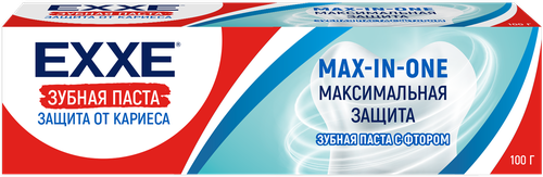 Зубная паста EXXE Max-in-one Максимальная защита от кариеса, 100г, детальное фото