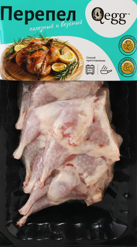 Мясо перепела QEGG задняя четвертина, кусковое мясокостное, 350г, изображение
