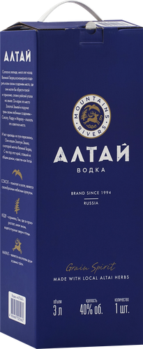 Водка АЛТАЙ 40%, в сувенирной коробке, п/у, 3л, крупный план