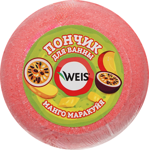 Бомбочка для ванны WEIS Пончик Манго, маракуйя, крупный план