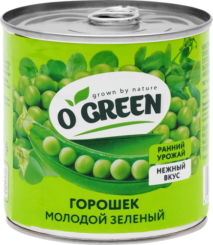 Горошек зеленый O´GREEN молодой, 400г, фотография
