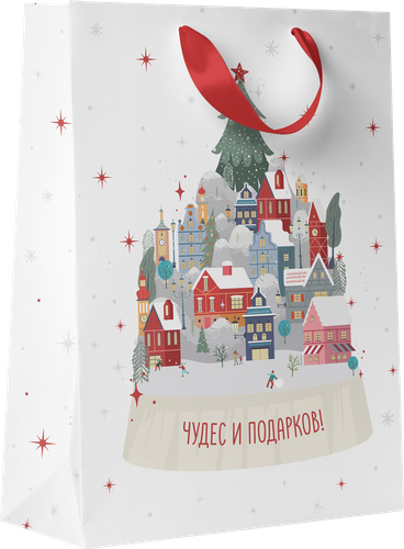 Пакет подарочный CITY HOME TRADE Мишкина клюква 41х31х10см, картинка