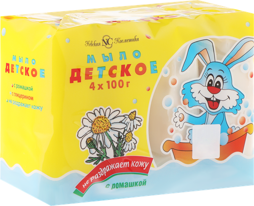 Мыло туалетное НЕВСКАЯ КОСМЕТИКА Детское с ромашкой, 4шт, фото