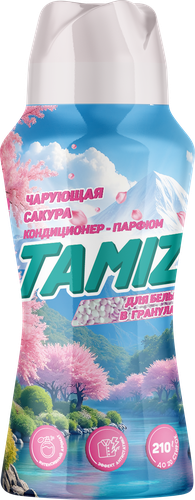 Кондиционер-парфюм для белья TAMIZ Чарующая сакура, в гранулах, 210г, вид