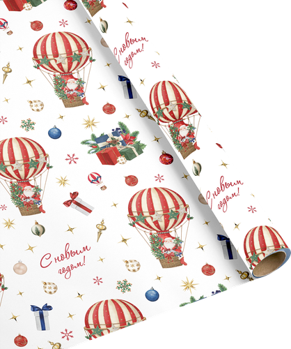 Бумага упаковочная декоративная CITY HOME TRADE New Years Joy, 80г, 70х100см, вид