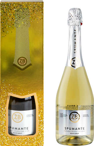 Вино игристое ZB WINE Российское Крым Спуманте белое полусухое, п/у, 0.75л, вид