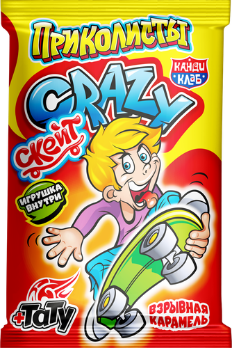 Карамель взрывная КАНДИ КЛАБ Crazy Скейт, 10г, крупный план