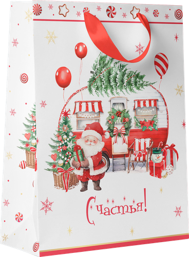 Пакет подарочный CITY HOME TRADE New Years Joy 31,5х25,5х11см, фото