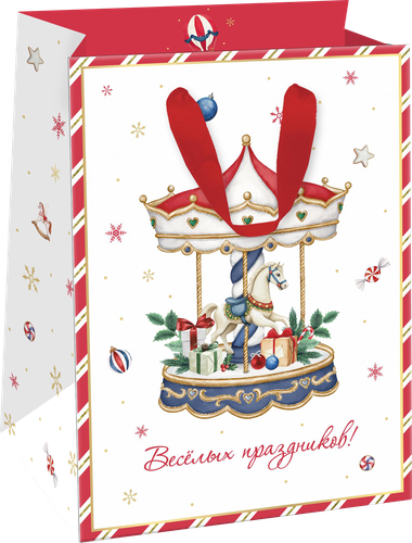 Пакет подарочный CITY HOME TRADE New Years Joy 19х14х9см, эффект, крупный план