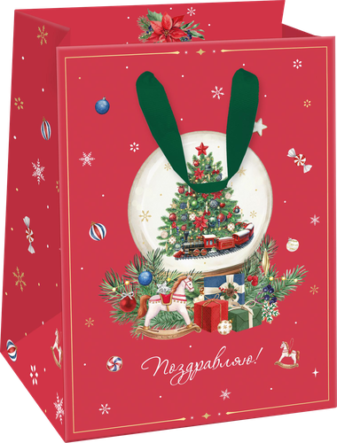 Пакет подарочный CITY HOME TRADE New Years Joy 19х14х9см, эффект, изображение