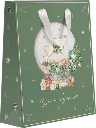 Пакет подарочный CITY HOME TRADE Christmas Woodland 23х18х10см, изображение