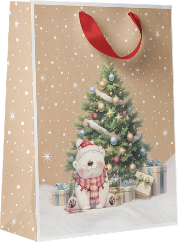 Пакет подарочный CITY HOME TRADE Christmas Kraft 32х26х12см, картинка