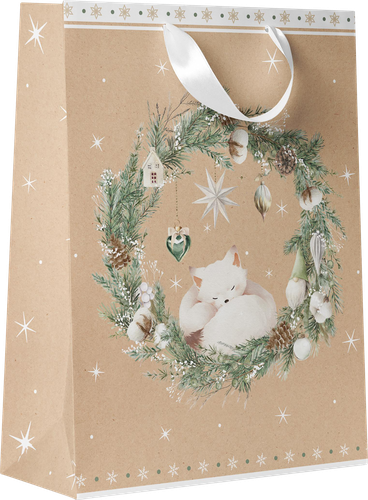 Пакет подарочный CITY HOME TRADE Christmas Kraft 32х26х12см, картинка